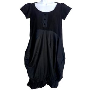 Kallol Datta 1955 Black Bubble Dress‎ Size M Knee Length Witchy Goth Fairygrunge